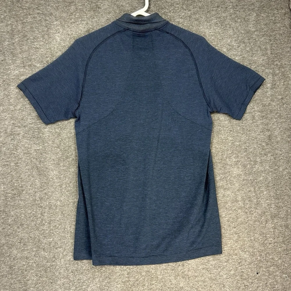 Lululemon Metal Vent Tech Polo Shirt Men's M Blue Stretch Lightweight Golf - Picture 8 of 13